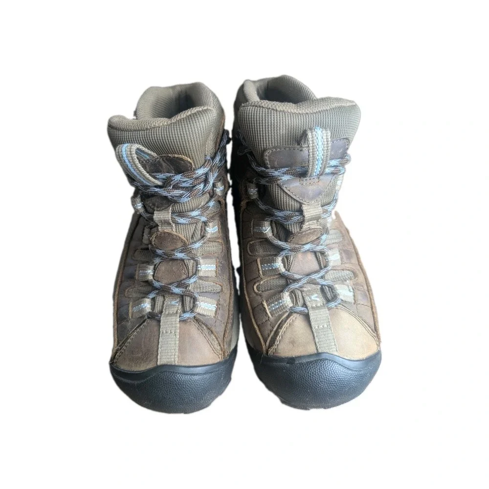 KEEN Targhee Mid Waterproof Women's Hiking Boots Brown Leather Trail Shoes  6.5